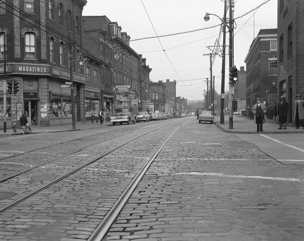 #102 Butler and 44th Streets in Lawrenceville, featuring Klein’s Cut Rate Store, 1960.