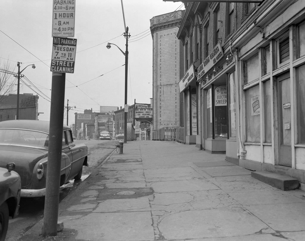 #108 Penn Avenue near Liberty Theatre, Liberty Building in background, 1960.