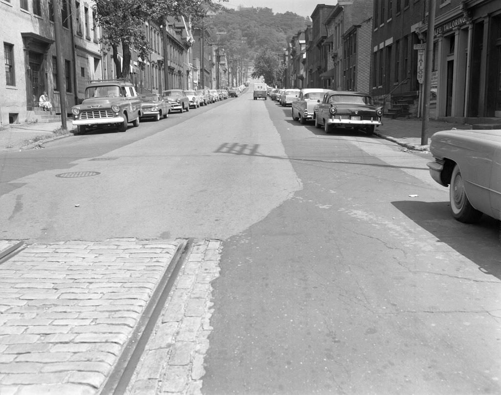 #127 Eloise Street at Arch Street, North Side, residential and local businesses, 1960.