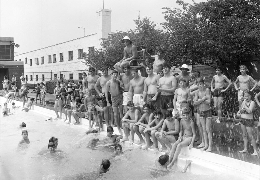 #6 Swimmers at Bloomfield Pool, 1969.