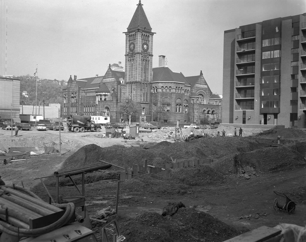 #49 North Side Carnegie Library through Allegheny Center construction, 1967.