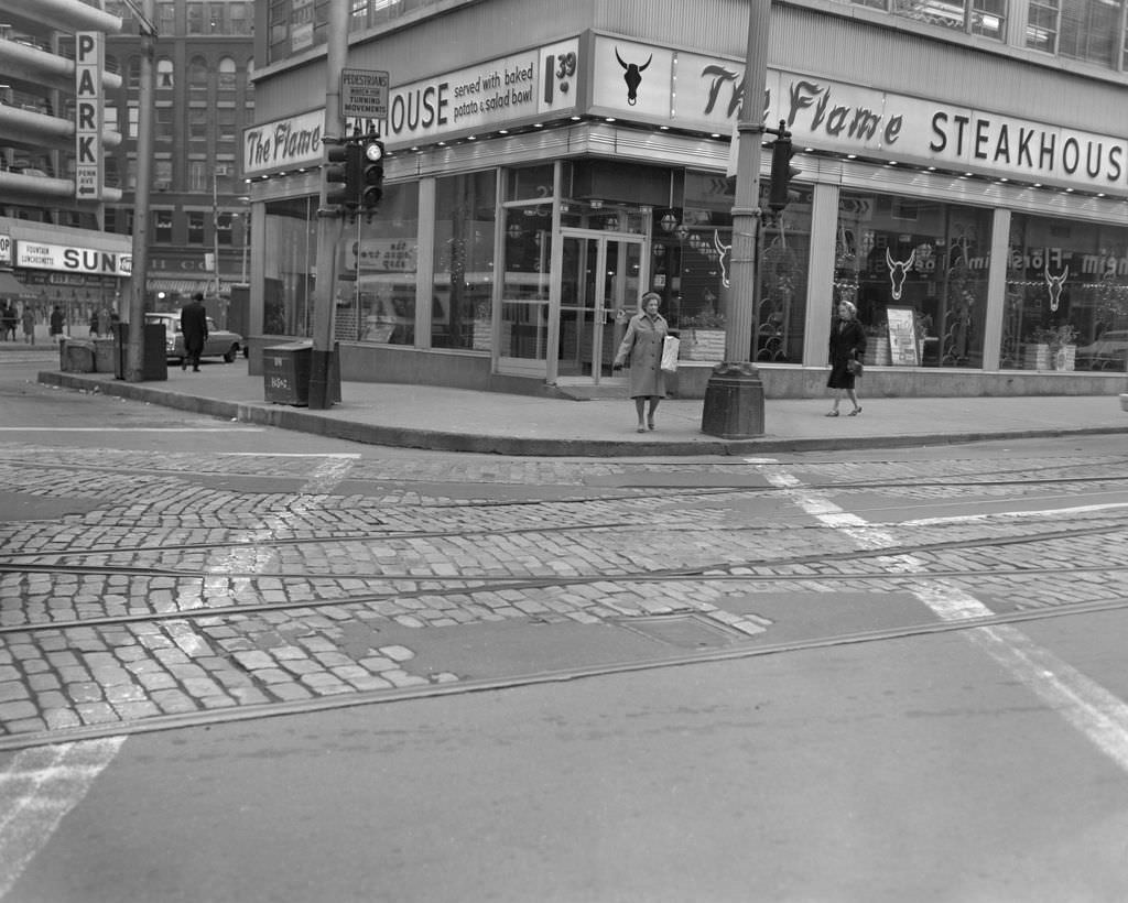 #51 Flame Steakhouse and Sun Store on Fifth Avenue, 1967