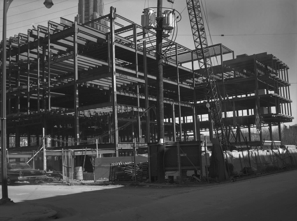 #19 Construction progress at Hillman Library, 1966.