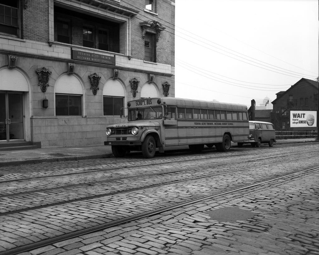 #45 Yeshiva Schools Bus on Fifth Ave, Lubavitch Educational Legacy, 1970