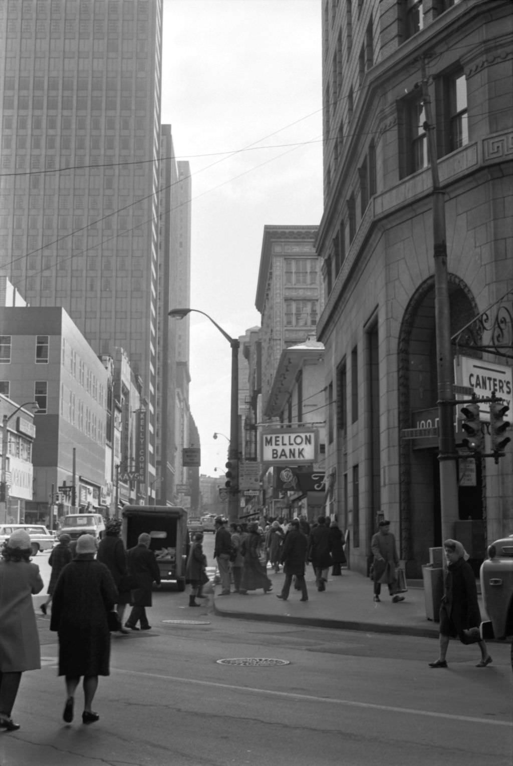 #51 Liberty Ave at Fifth Ave: Mellon Bank in View, 1973
