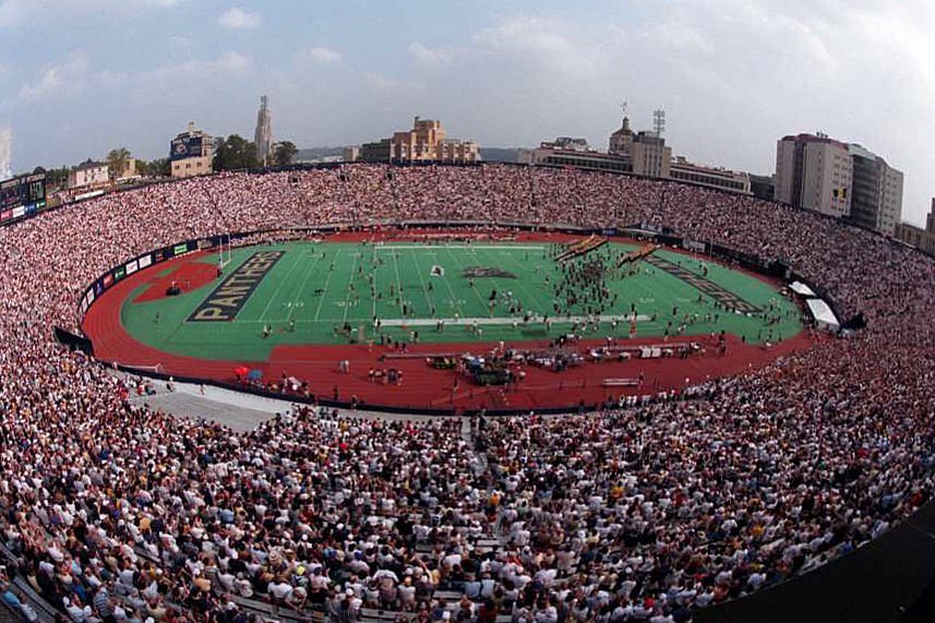 #11 A fisheye shot of Pitt Stadium during the last game in 1999.