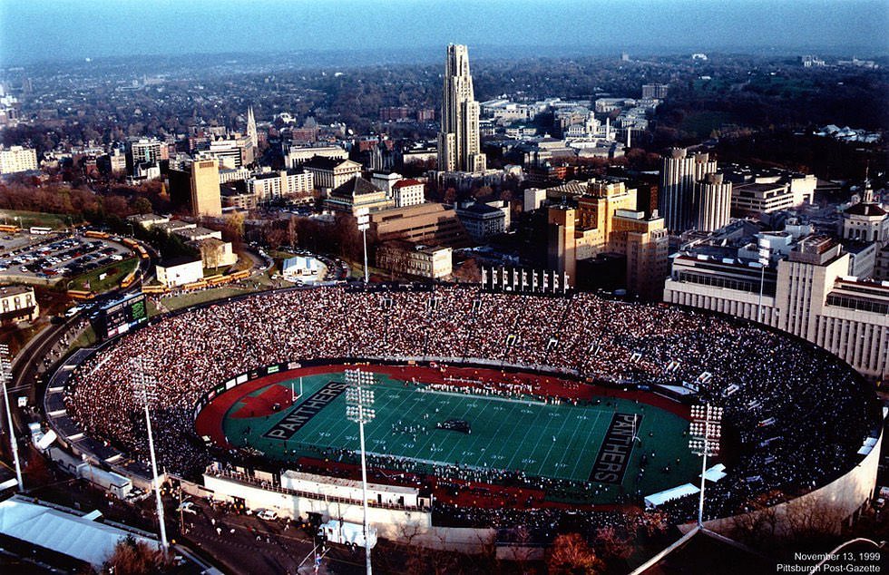 #12 Oakland and Pitt Stadium during the last game in 1999.