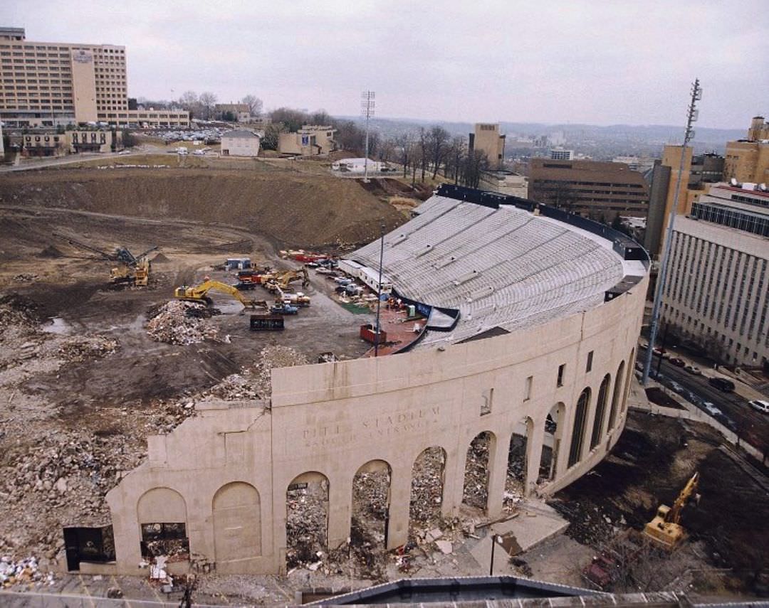 #15 Pitt Stadium being demolished in 1999.