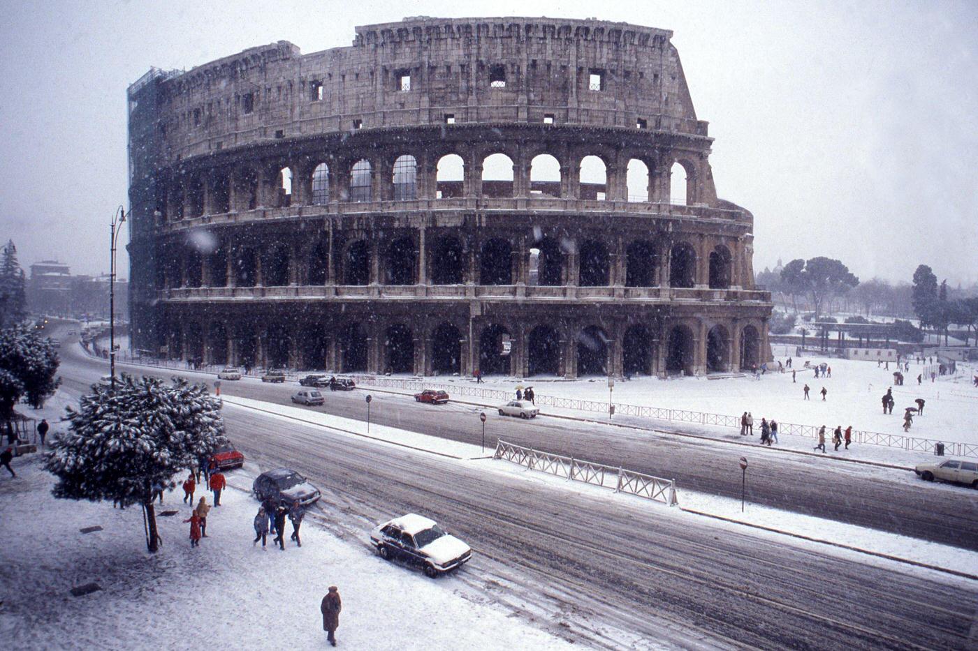 #49 Snow-Covered Colosseum in Rome, 1985