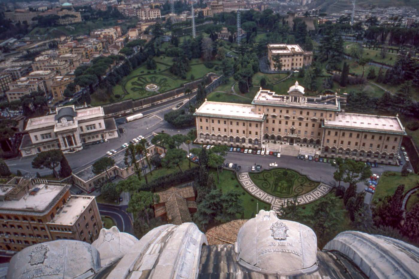 #55 Vatican City View from St Peter’s Dome Featuring Railway Station and Governorate Palace, 1985