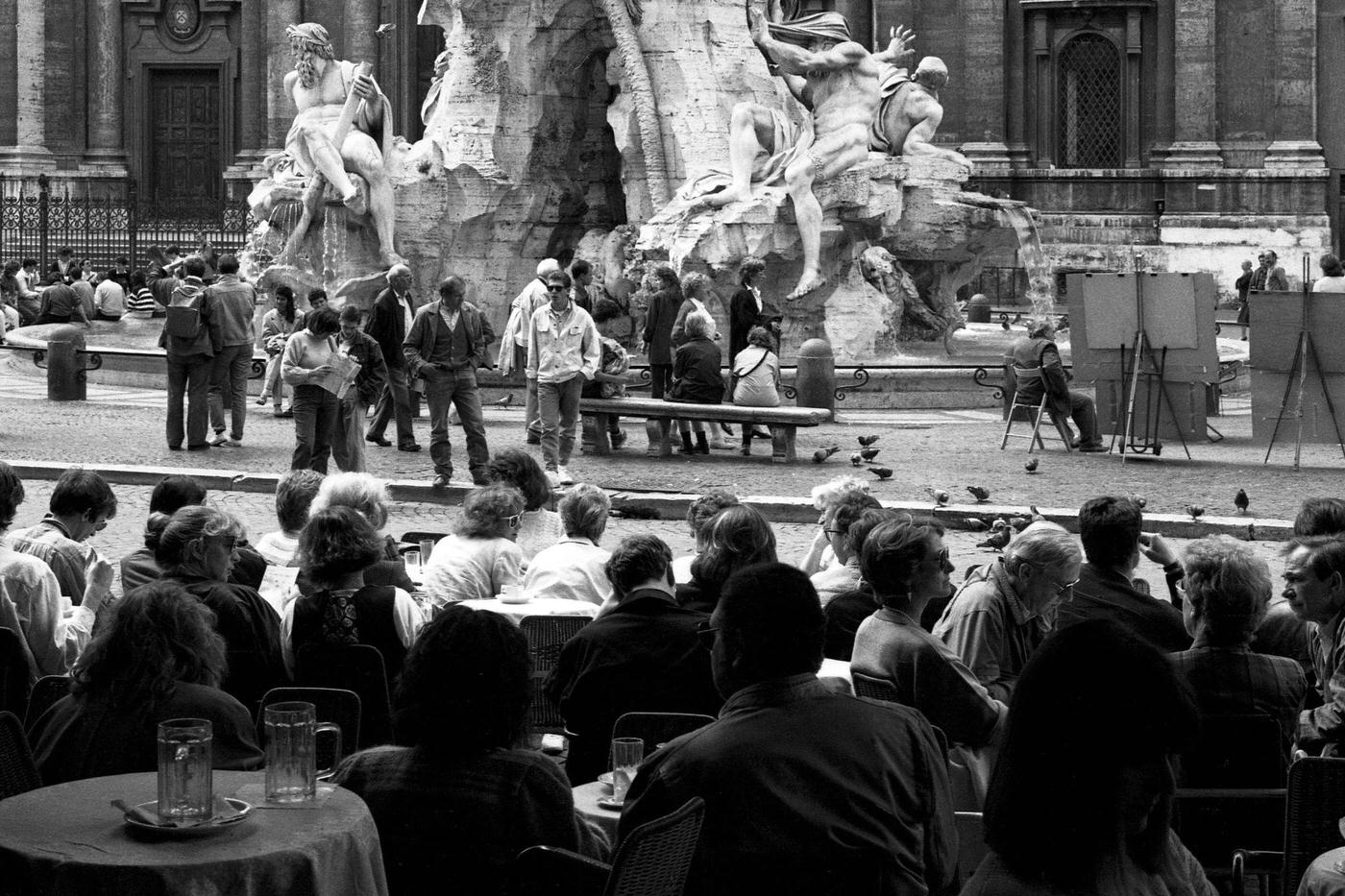#63 Piazza Navona Featuring Fountain of the Four Rivers and Church of Sant’Agnese, Rome, 1986