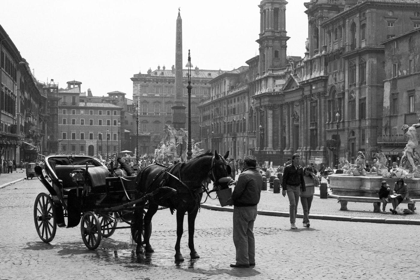 #64 Horse and Carriage in Piazza Navona, Rome, 1986