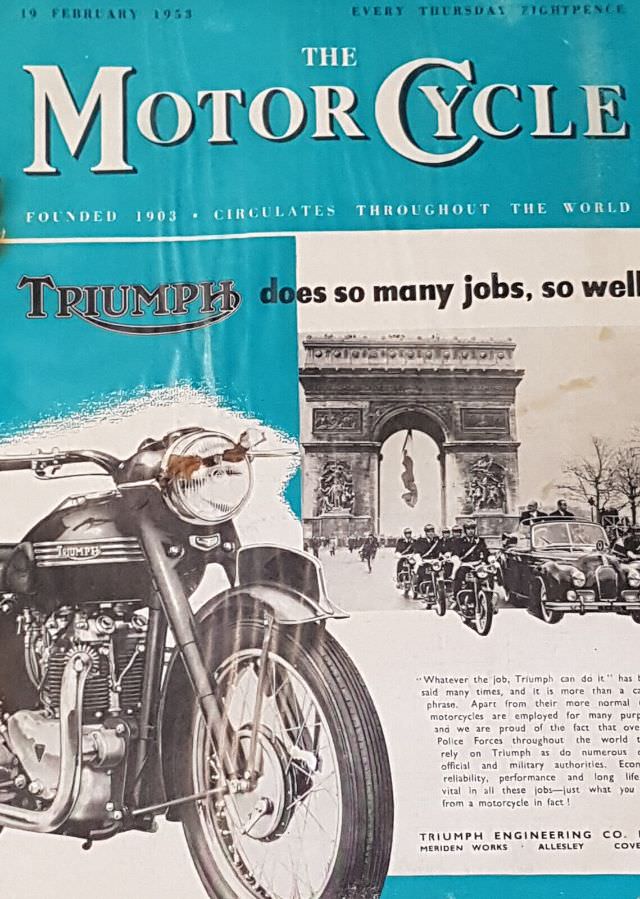 #13 The Motor Cycle magazine, February 19, 1953