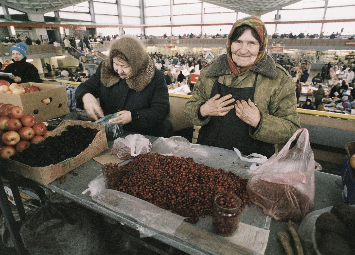 #62 Elderly Female Vendors in Kiev Market Hall, 1990