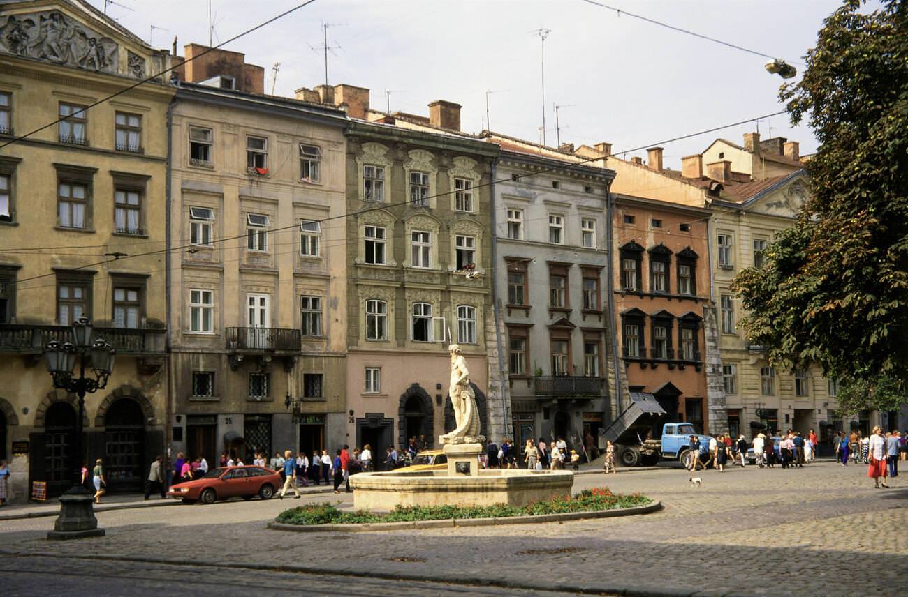 #82 Adam Miskevitch Monument in Rynok Square, Lviv, Circa 1990
