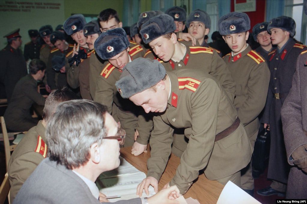 #19 Cadets at a polling station in Kyiv.