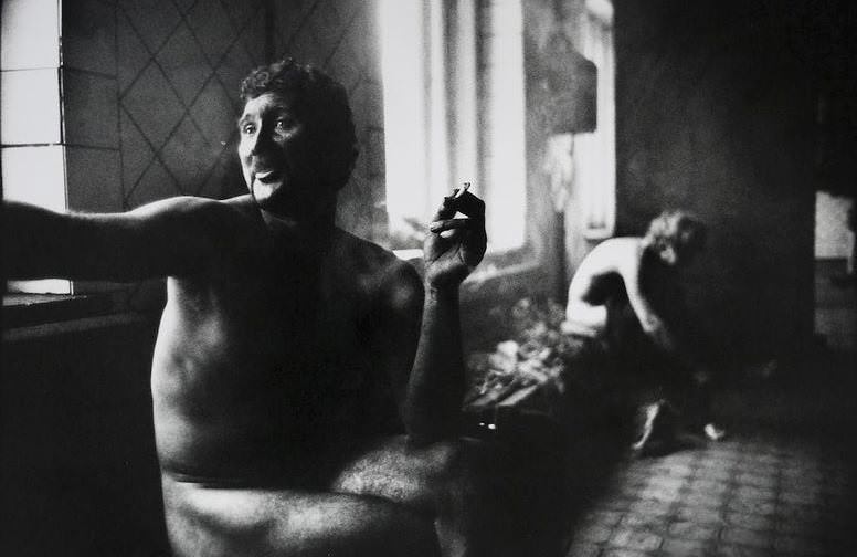 #32 Miners in the changing rooms after a shift at the coal mine, December 1991.