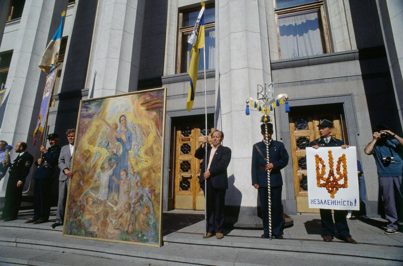 #36 Public Demonstration at Soviet Headquarters in Kiev Celebrating Ukrainian Independence, 1991