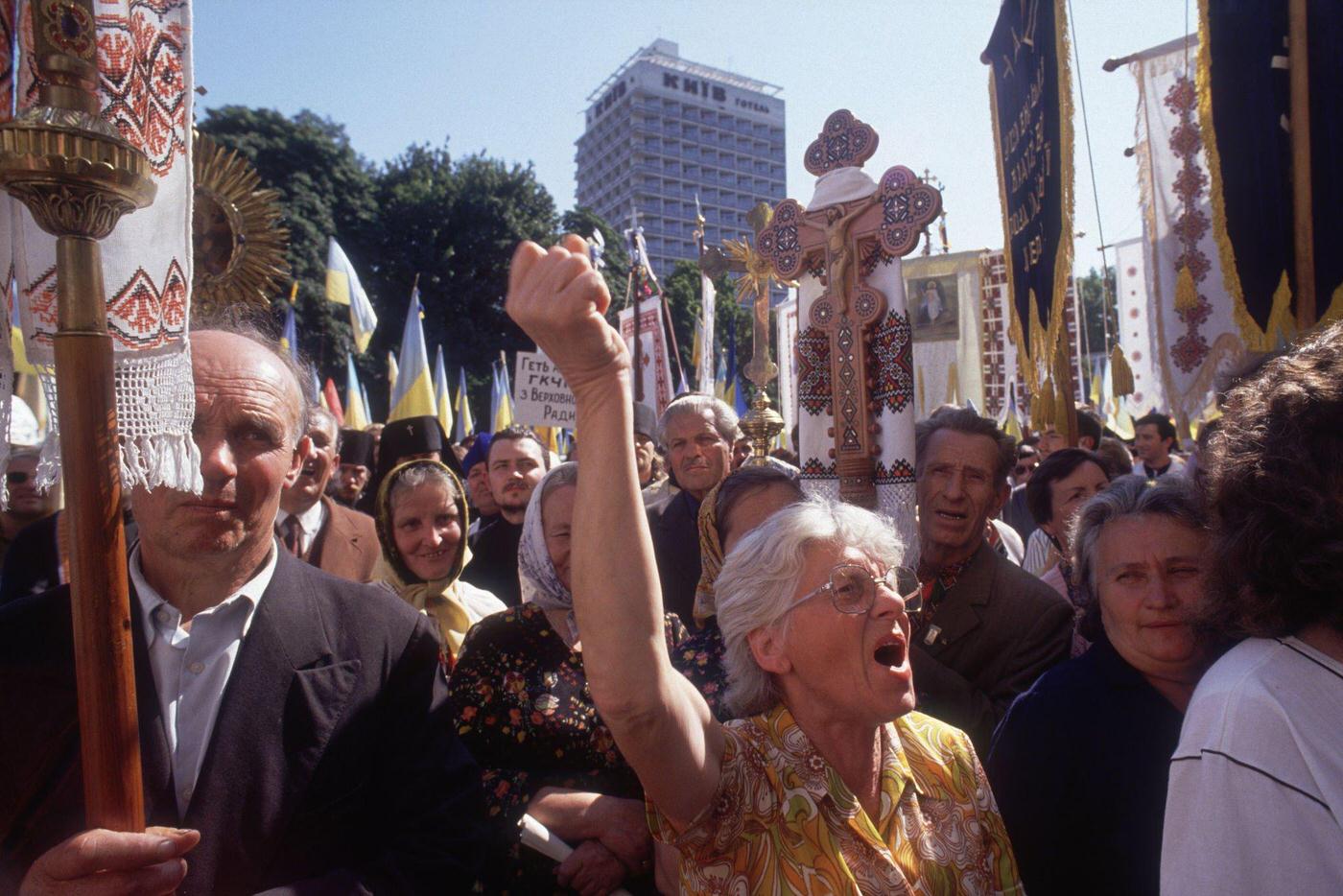 #48 Demonstration to Reopen St. Sophia Cathedral in Kiev Following Independence, 1991