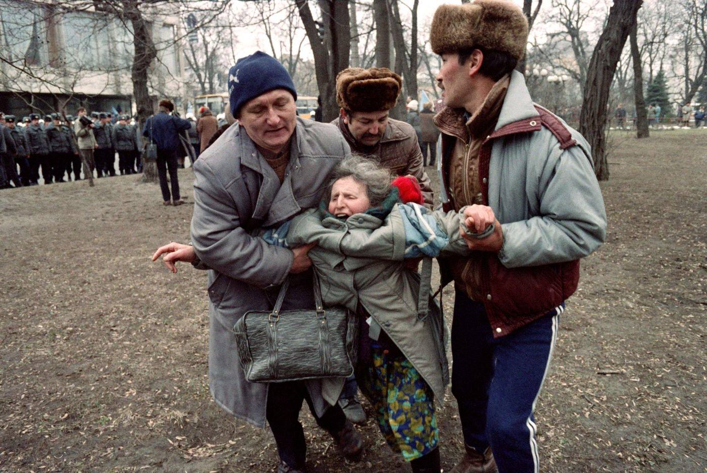 #60 Crimean Tatar Women Protest for Autonomy Outside Ukrainian Parliament, 1992