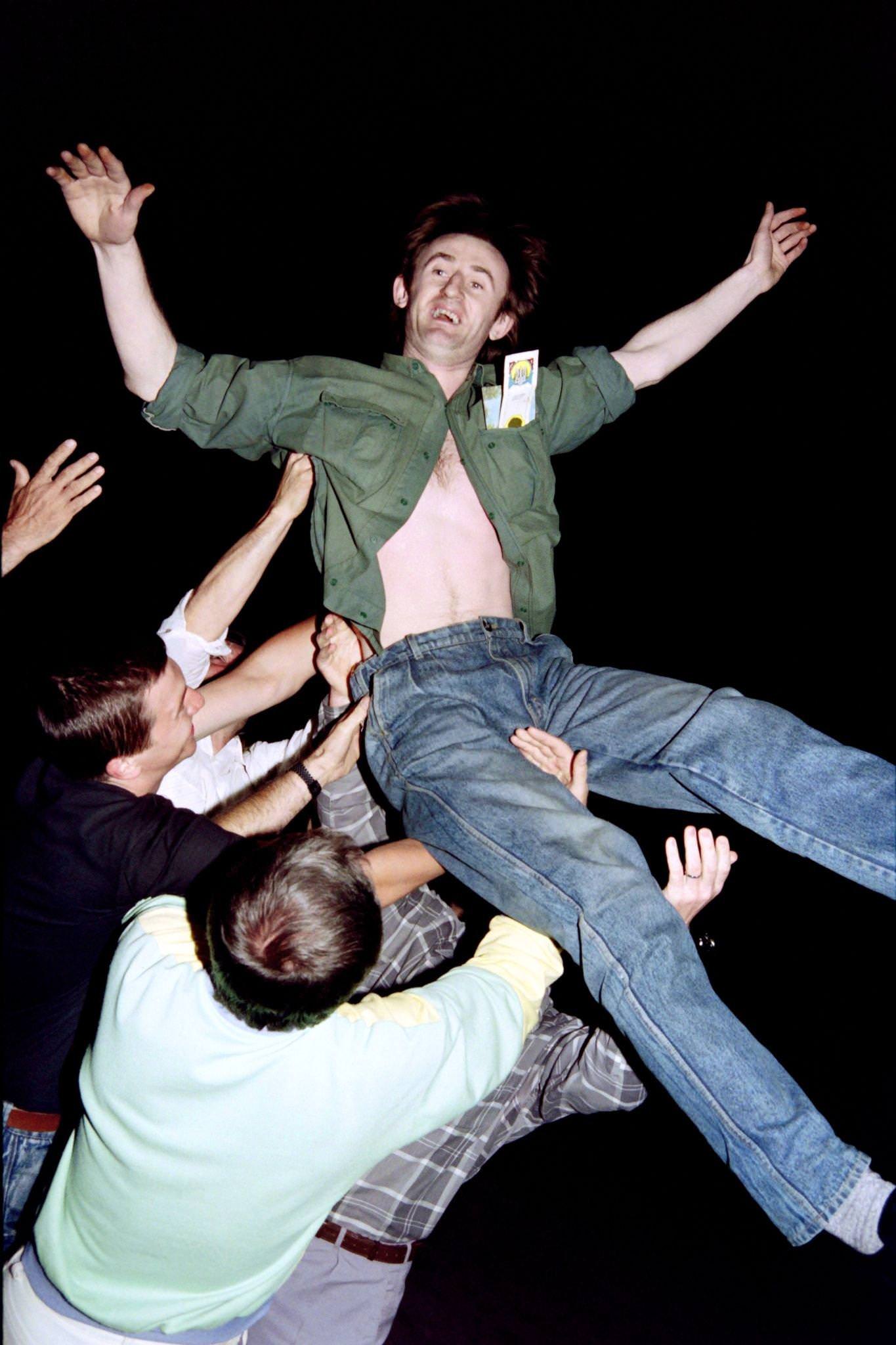 #61 Friends Carry Released Political Prisoner in Kiev After Independence, 1991