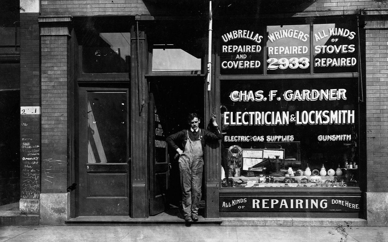 #7 African American Locksmith and Electrician Shop, Chicago, 1900