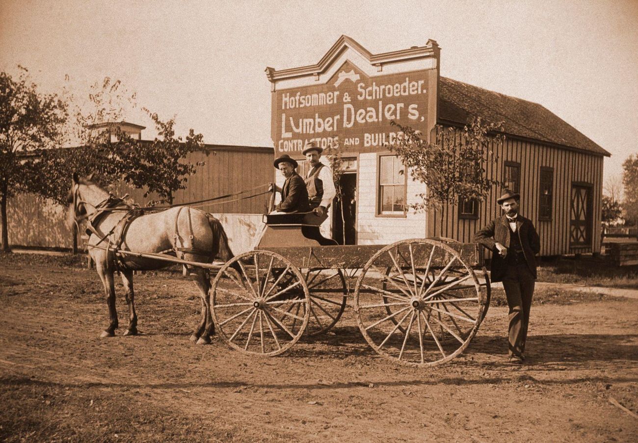 #8 Men and Horse Buggy at Lumber Store, 1900