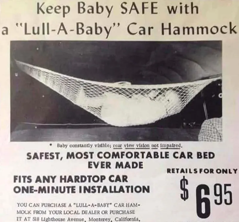 #35 In the 1970s Car Hammocks for Babies Were a Thing (1970s)