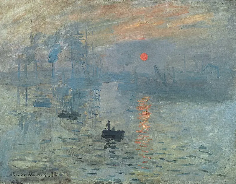 #6 Impression, Sunrise (Impression, soleil levant), 1872; the painting that gave its name to the style and artistic movement. Musée Marmottan Monet, Paris.