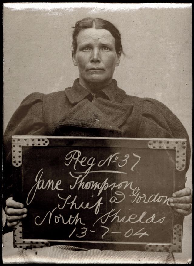 #9 Jane Thompson alias Gordon arrested for stealing a pair of boots, 13th July 1904.