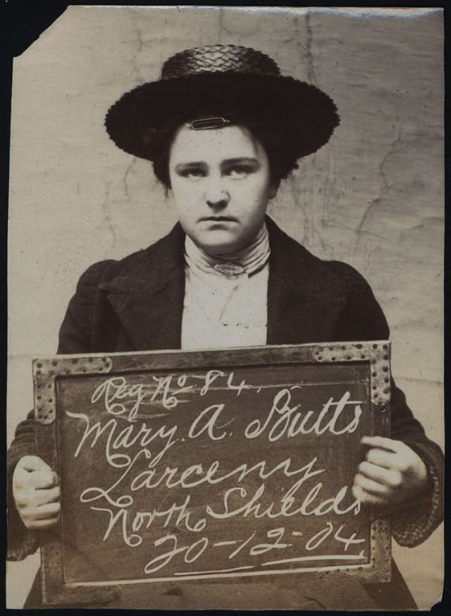 #12 Mary A. Butts arrested for larceny, 20th December 1904.