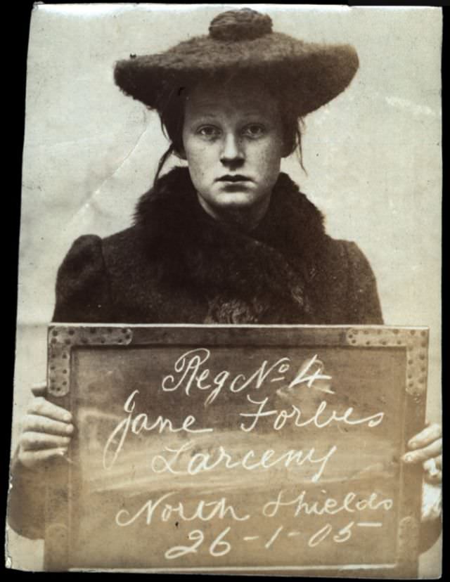 #8 Jane Forbes arrested for larceny, 26th January 1905.