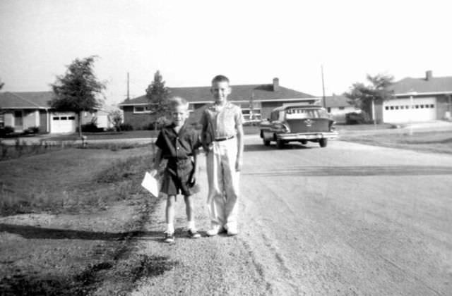 #24 Two brothers about to start the new school year, circa 1964