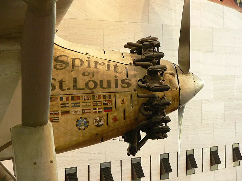 #30 Nose of the Spirit of St. Louis, with the Wright Whirlwind Radial engine visible.