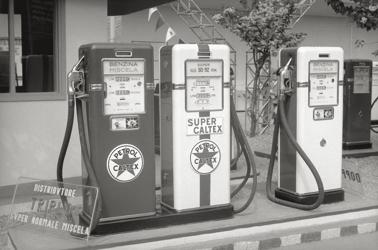 #50 Caltex Petrol Pumps Display at Milan Trade Fair, 1950s