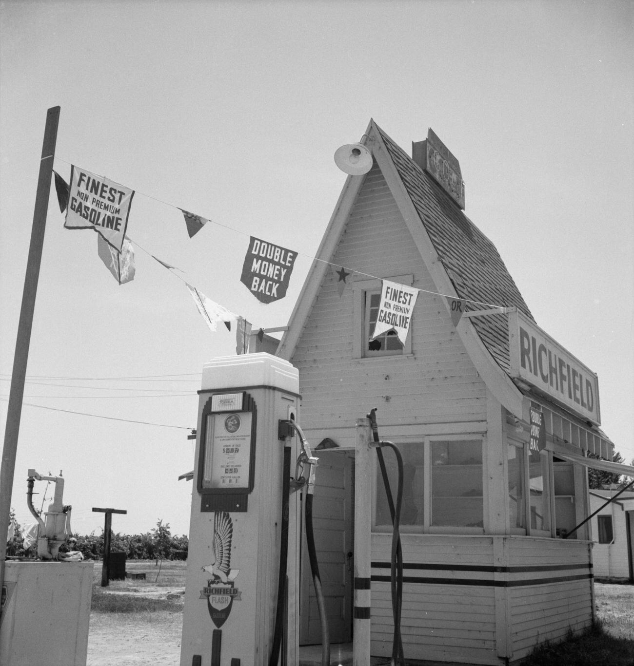 #57 Array of Service Stations Between Tulare and Fresno on U.S. 99