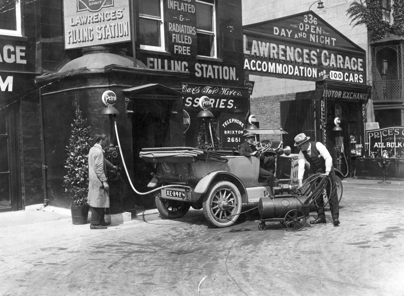 #68 Refueling a Car at Shell Mex Station in Clapham, London, 1921