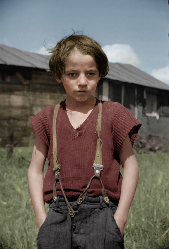 #27 Woodcutter’s son in Eden Mills, VT, 1936.