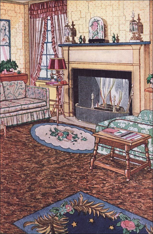 #13 Sealex Veltone linoleum living room, 1931