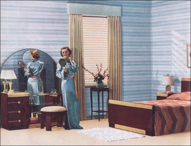 #32 Art deco blue bedroom, 1937