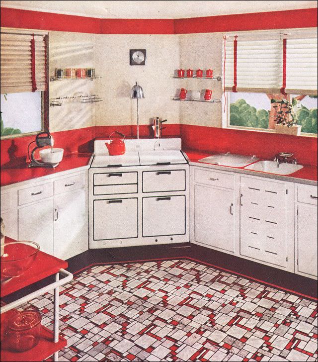#42 Sealex red & white kitchen, 1937