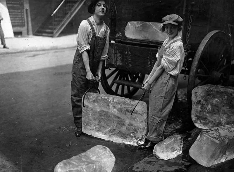 #15 Young women delivering ice, 1918.