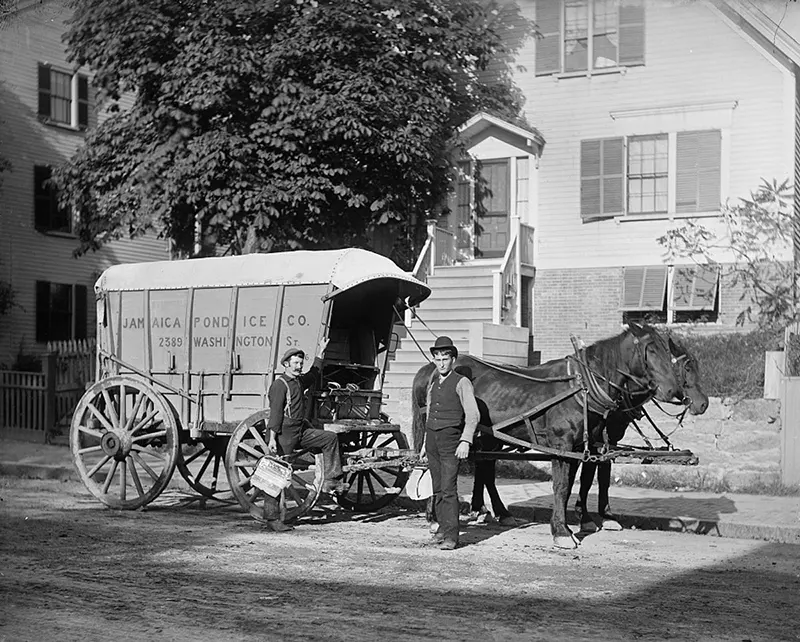 #20 Two icemen make a delivery in Boston.