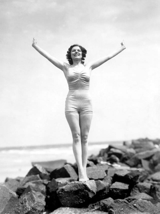 #17 Rose Veronica Coyle, Miss America 1936, at Seaside Location, 1936