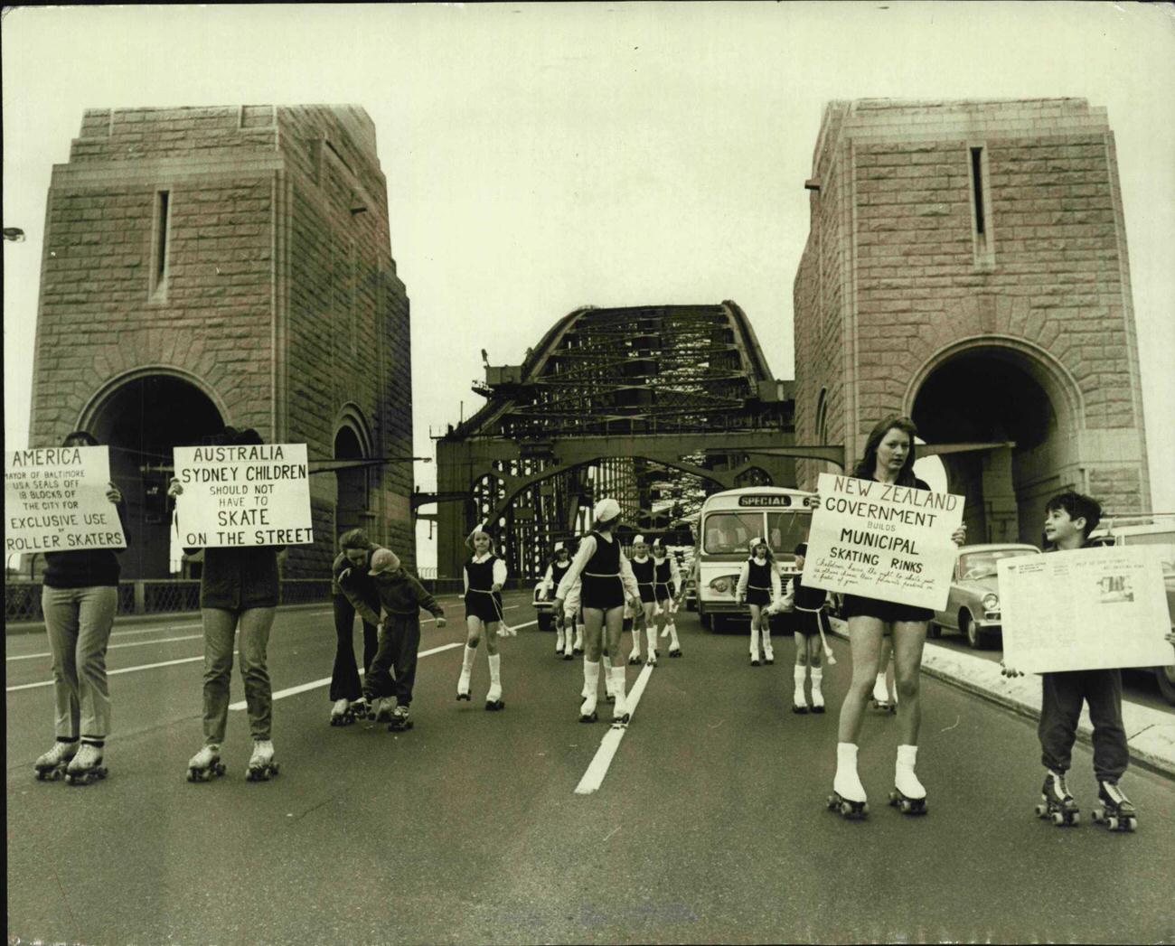 #100 Roll-In Protest on Sydney Harbour Bridge, Australia, 1982