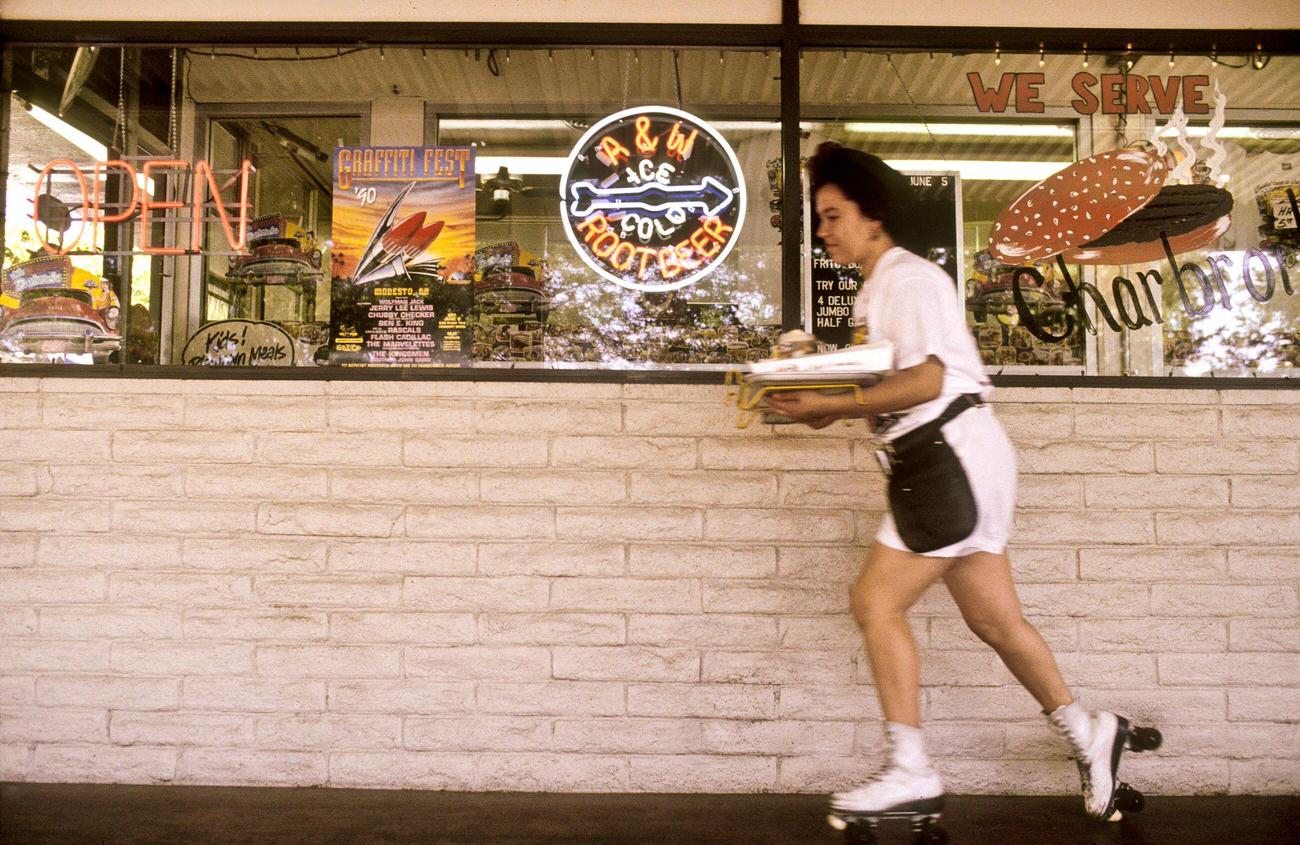 #107 Roller Skating Waitress in Modesto, California, 1990