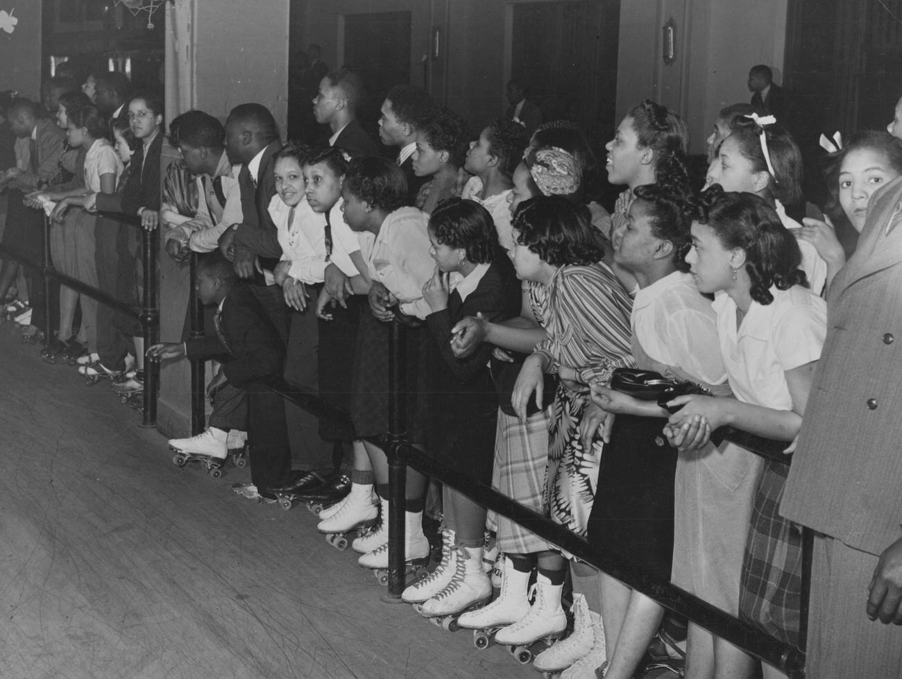 #17 African-American Children on Skates at an Event, Chicago, Illinois, 1935.