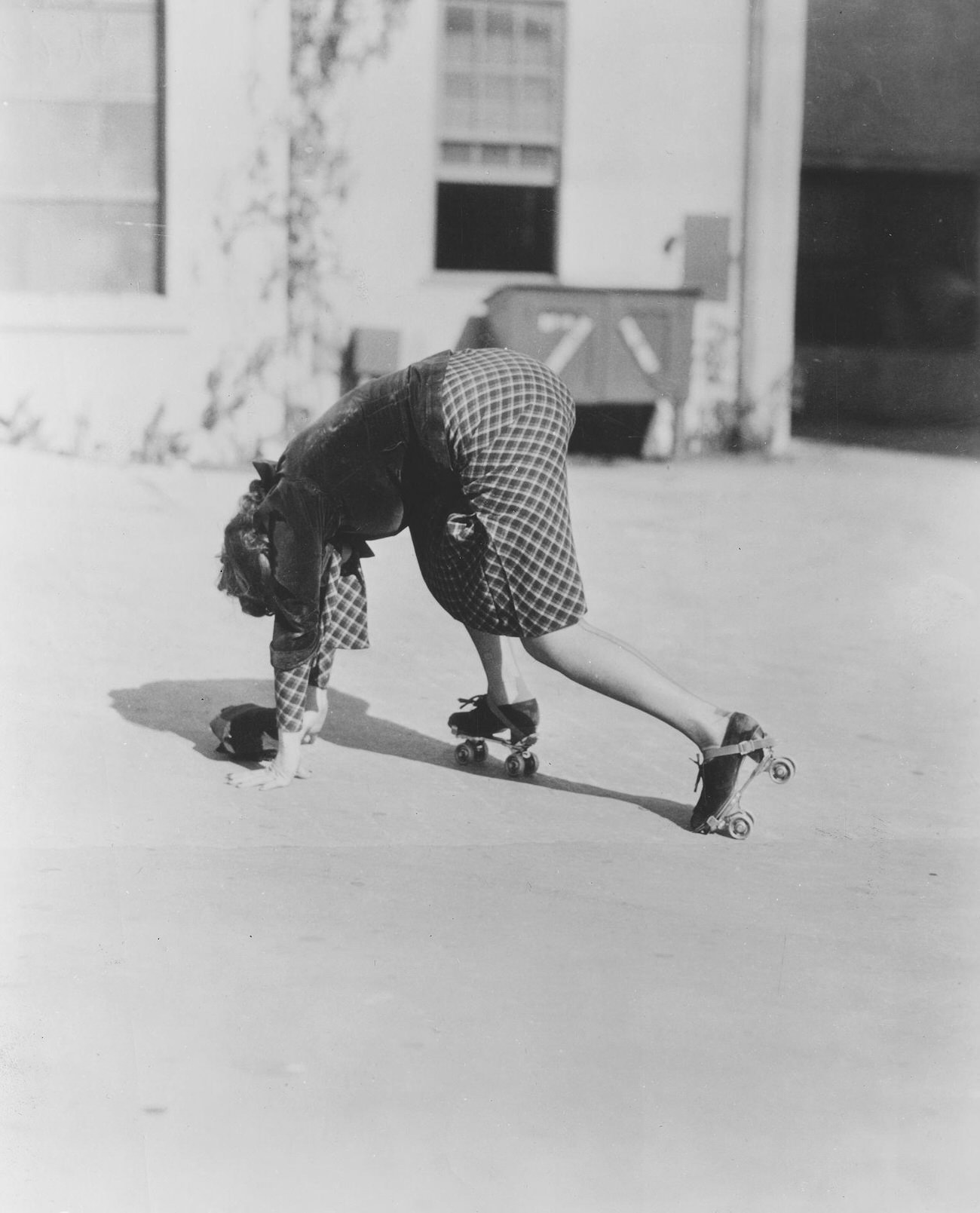 #18 Actress Martha Raye on Roller Skates.