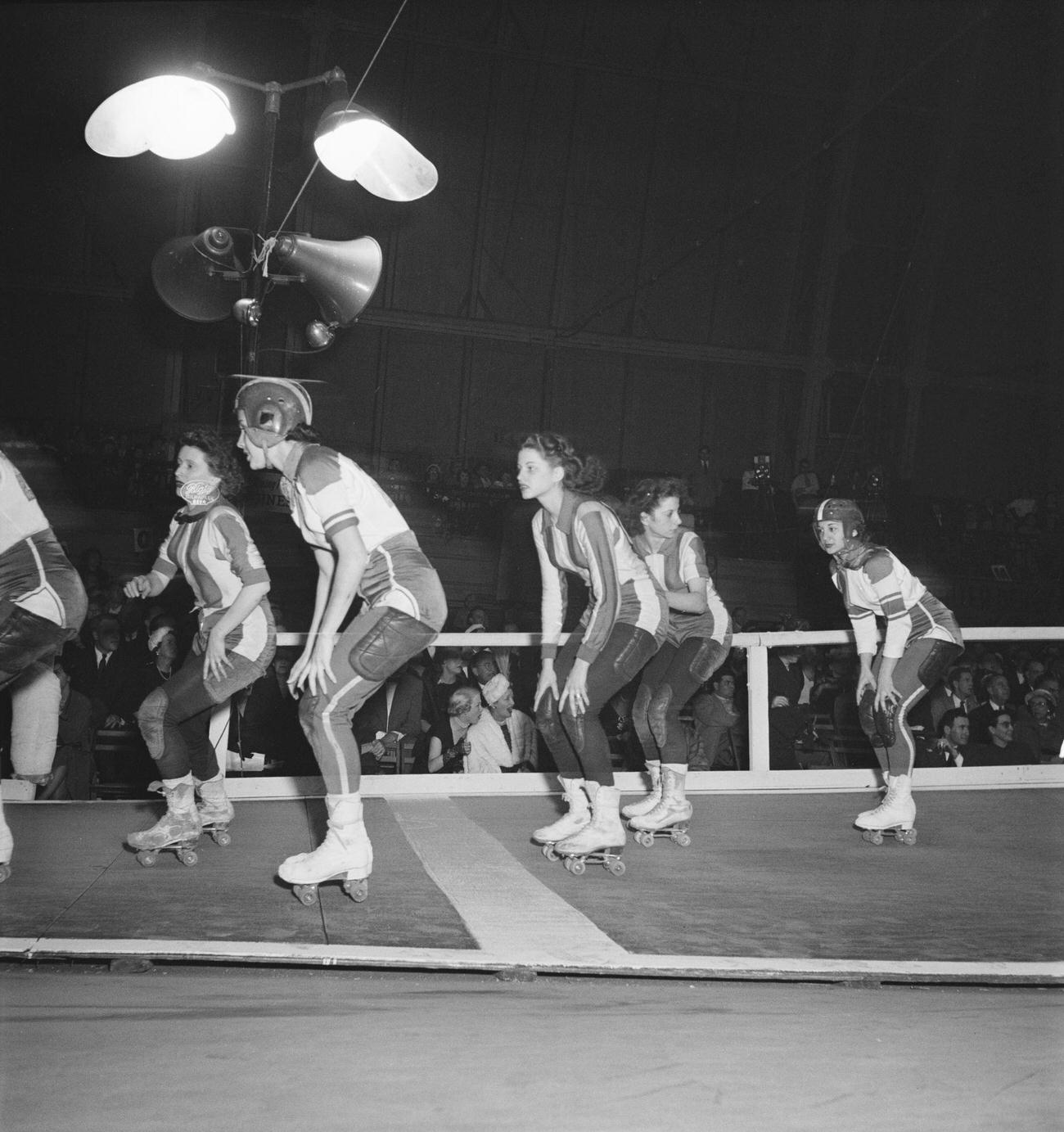 #35 Competitors in a U.S. Roller Derby, 1950.