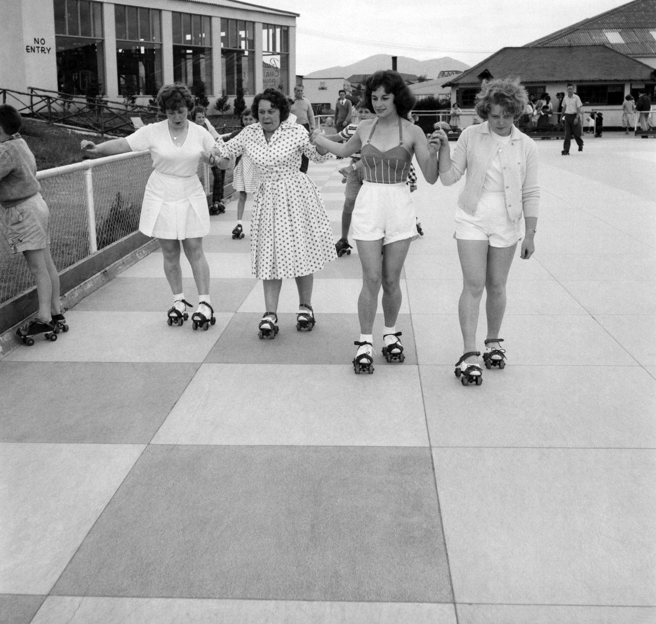 #52 Nellie McGrail Enjoys Roller Skating During Butlins Holiday, Pwllheli, North Wales, 1960